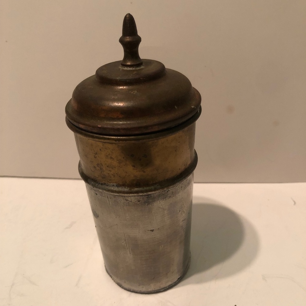 Antique cocktail strainer made with copper, brass , and silver. - used